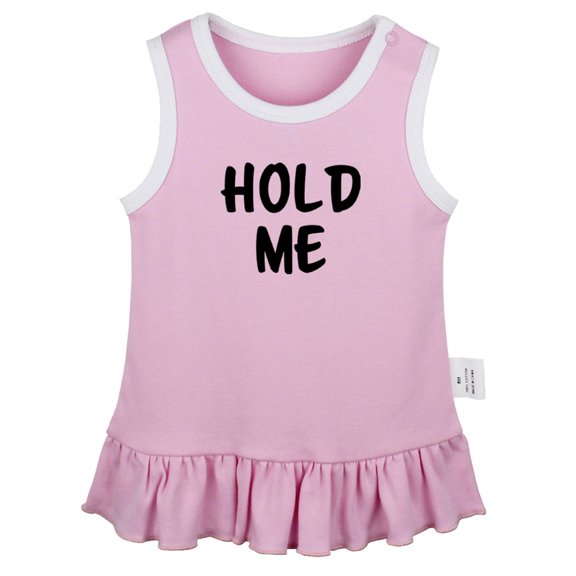 Hold Me Funny Dresses For Baby, Newborn Babies Skirts, Infant Princess Dress, 0-24M Kids Graphic Clothes (Pink Sleeveless Dresses, 12-18 Months)
