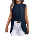 thumbnail image 1 of Casual Tops Cuello Redondo Top sin Mangas Largas para las Mujeres, Elegante Y de Moda Blusa de Color Sólido para el Uso Diario de Verano, 1 of 9