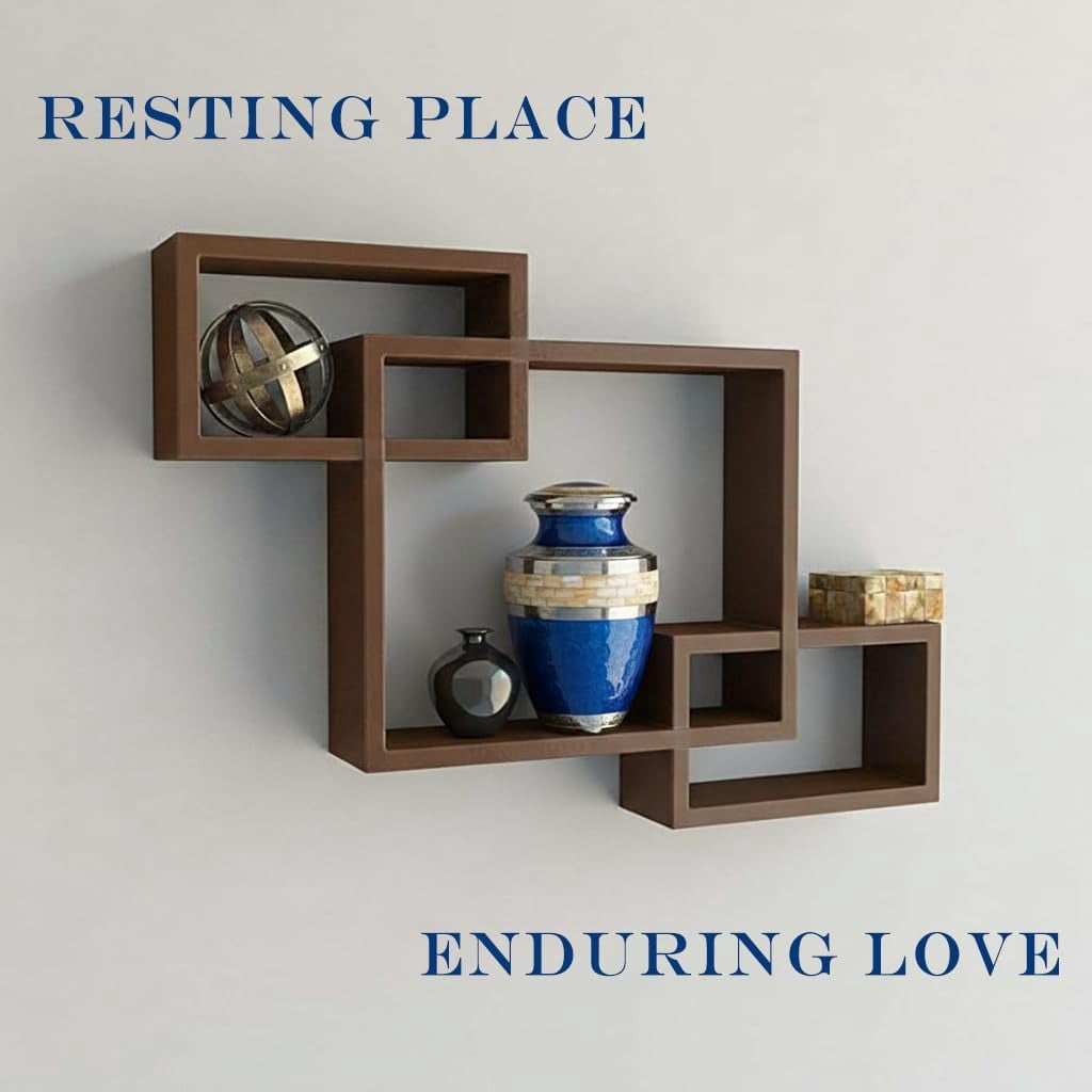 Cresta Modern Cremation Urn for Human Ashes - Handmade Large Adult Urns for Ashes - Funeral Urn for Men & Women - Burial Urns for Home - Aluminum Blue