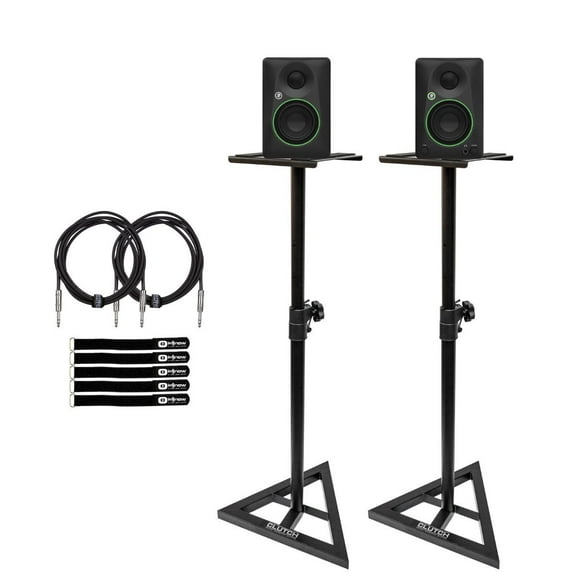 Mackie CR3.5 3.5" Powered Studio Monitors with Stands Package