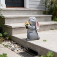 thumbnail image 5 of Cheapark Solar Powered Bunny Garden Statue Resin Figurine With LED Light Flower Accent Decor For Patio Yard Outdoor Home Decoration, 5 of 8