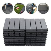 Aiqidi 30pcs Interlocking Wood Flooring Pavers Tiles Plastic Anti-Slip Patio Deck Tiles Outdoor Drainage Flooring Pavers for Porch Balcony Backyard 12''x12''