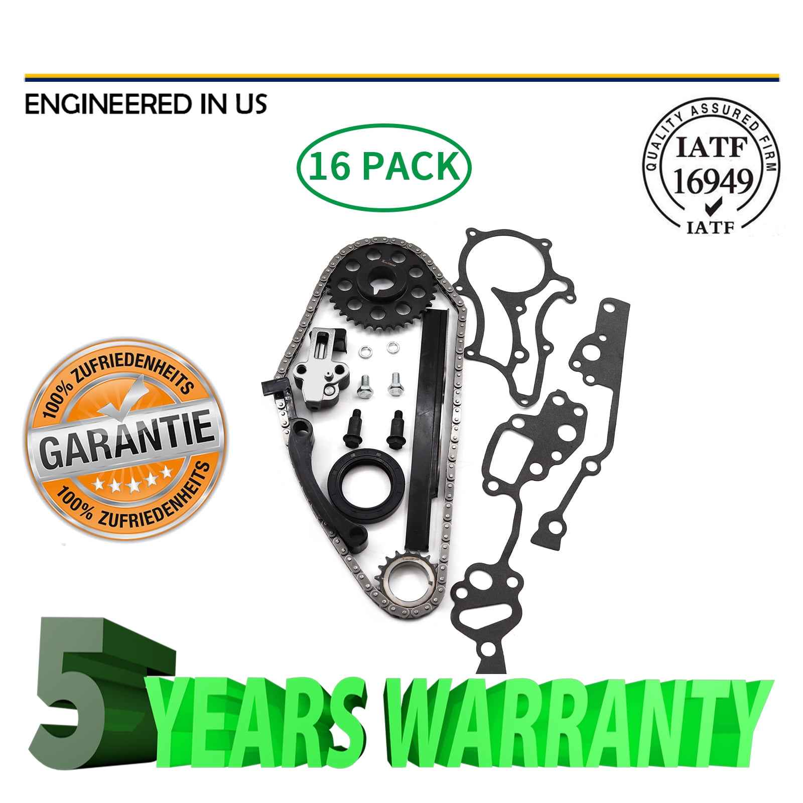 BMTBUY Timing Chain Kit 1HD Metal Rail 22RE 22REC Fit 8595 Toyota