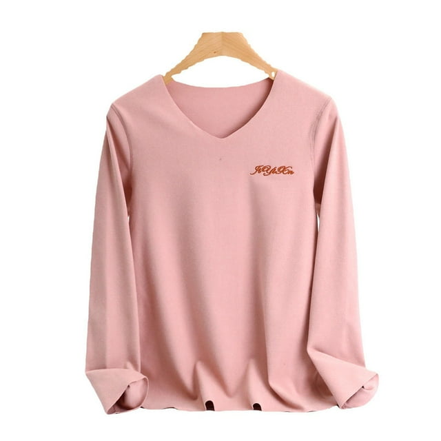 HongQid Chemises Thermiques à Manches Longues pour Femmes, Col Rond Doux, sous-Vêtements Légers pour Temps Froid