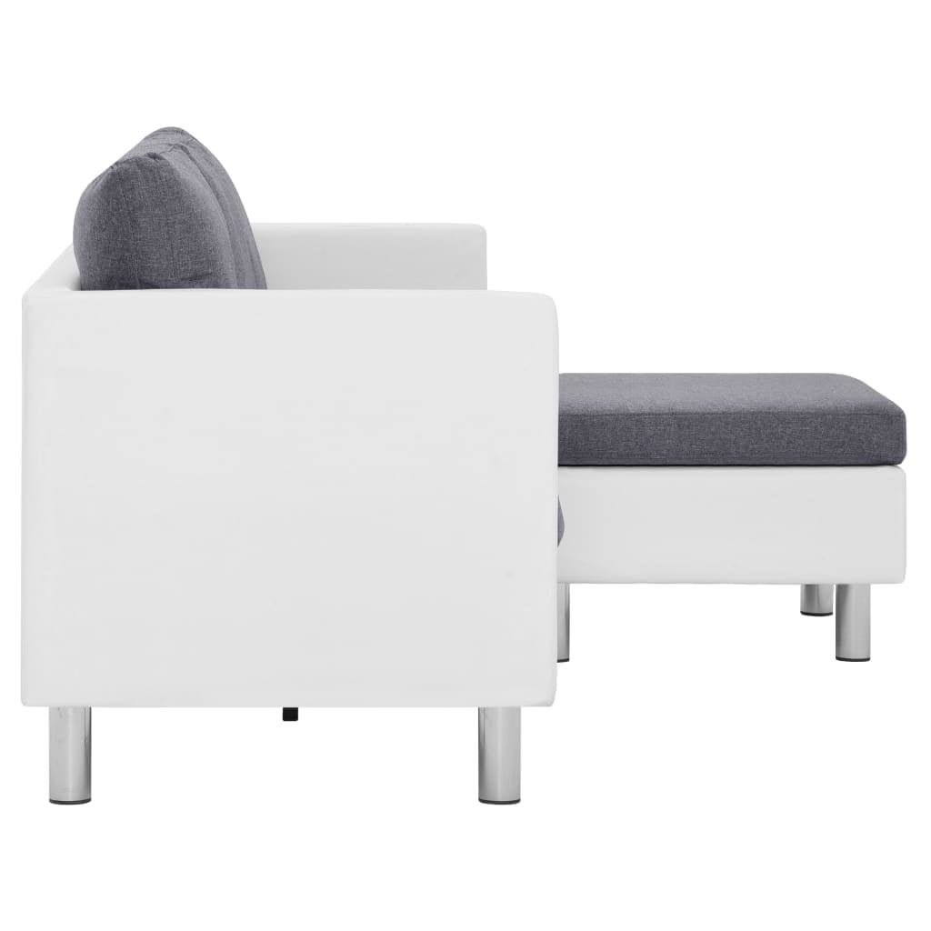Lowestbest 3-Seater Sectional Sofa, Faux Leather L-Shaped Couch with Cushions for Small Space Lowestbest 3-Seater Sectional Sofa, Faux Leather L-Shaped Couch with Cushions for Small Space