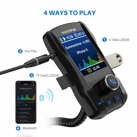 Victsing Upgraded Version 1 8 Color Display Bluetooth Fm