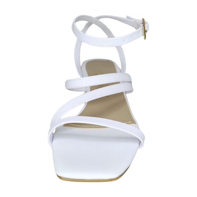 Zapatillas Dama La Caprichosa Tacón Cuadrado 8 cm Color Blanco Talla 27 MX