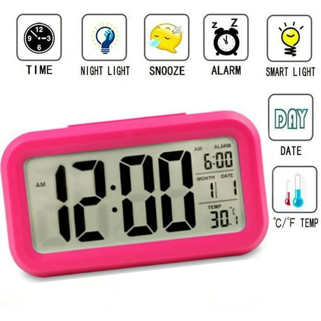 Alarm Clock Digital, Large HD Screen Intelligent Night Light Alarm Clock Alarm Clock for Children Teens Fashion Boy LED