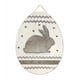 Melrose Plaque de Pâques en Forme d'Oeuf de Lapin Blanc et Gris de 15 Po – image 1 sur 1
