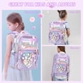 thumbnail image 2 of Mochila transparente MOONBABY Lovely para niñas en edad escolar, color morado, 2 of 9