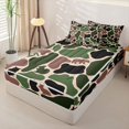 thumbnail image 2 of Manfei Woodland Wolves Zipper Twin Comforter Sets with Fitted Sheet and 2 Pillowcases,Cartoon Bear Zipper Bedding Set,Red Green,Black Reversible,4pcs, 2 of 8