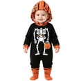 thumbnail image 3 of Weebloom Pumpkin Baby Boy Girl Halloween Outfits Jumpsuit Long Sleeve Hooded Playsuit Party Clothes,Size 0-3 Months, 3 of 9