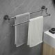thumbnail image 2 of (Revestimiento gris pistola, 30 cm) Toallero de baño doble - Toallero de acero inoxidable SUS304 grueso para baño, accesorios de baño Toallero doble, 2 of 4
