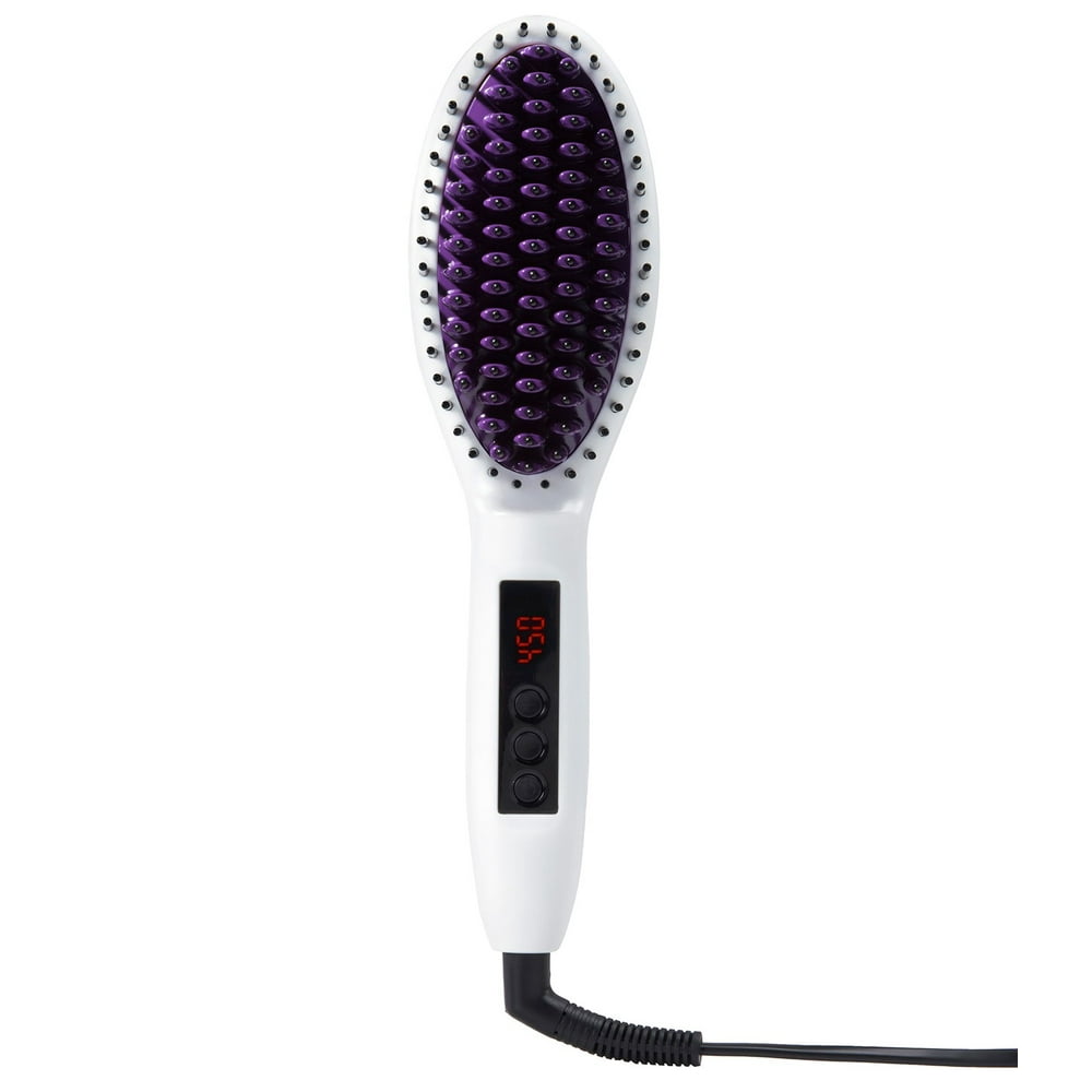 InStyler Straight Up Ceramic Hair Straightening Brush, White Walmart