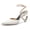 white, variant on Women's thick-soled wedge-heeled sandals with hemp bottom, chain link, raffia weaving strap, one-step slip-on, summer casual shoes, thick-soled slippers