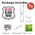 thumbnail image 3 of Do Not Block Road (5 Pack) 12 inch X 12 inch Shield Shaped Commercial Grade Plastic Signs with Aluminum Mounting Stakes Weather Resistant Made in the USA, 3 of 8
