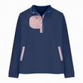 thumbnail image 4 of Towmus Sweatshirt for Women Plus Size Fuzzy Fleece Jacket Color Block Button Long Sleeve Pullover Casual Sweatshirts Tops, 4 of 5