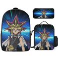 thumbnail image 1 of Yu-Gi-Oh 3PCS Multi-functional Backpack Set, Laptop Bag Travel Daypack Large Capacity With Lunch Bag Pencil Case, 1 of 8