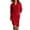 Red, variant on Women Casual Elegant V Neck Dress, Solid Color Long Sleeve Midi Dress For Daily Sport Wear