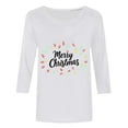 thumbnail image 5 of successthop Womens Christmas Shirt Funny Graphic Plus Size 3/4 Sleeve Clothe Lightweight Oversized Crewneck Party Tops, 5 of 5