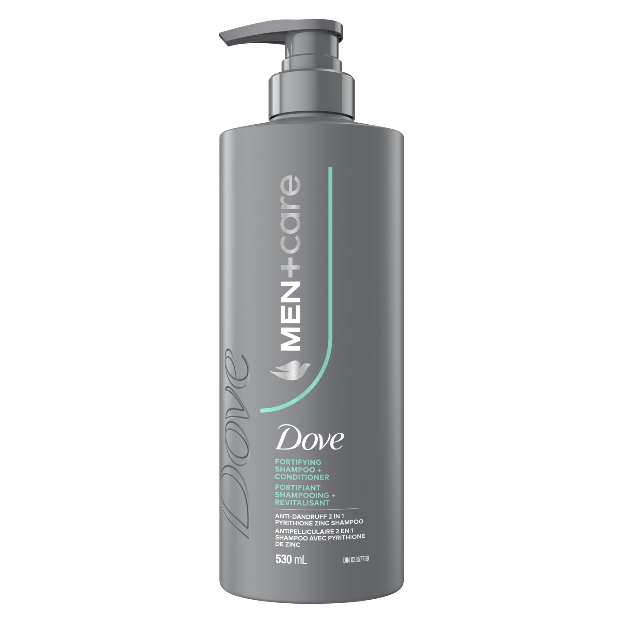 Dove Men+Care Shampooing + Revitalisant 2 en 1 Antipelliculaire Fortifiant, pour un Nettoyage et une Revitalisation Efficaces, avec Pyrithione de Zinc & Menthol