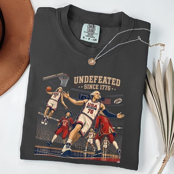 Vintage George Washington Basketball Undefeated Since 1776 Shirt American Anniversary Shirt 4th of July T Shirt USA Independence Day Tee