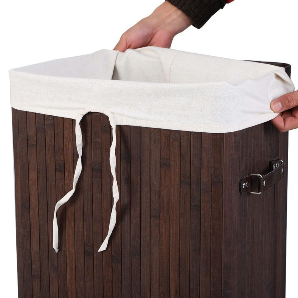 Finihen Laundry Hamper, Laundry Basket, Rectangle Bamboo Hamper Laundry Basket Washing Cloth Bin Storage Bag Lid 3 color, for Bathroom, laundry Room, Brown Finihen Laundry Hamper, Laundry Basket, Rectangle Bamboo Hamper Laundry Basket Washing Cloth Bin Storage Bag Lid 3 color, for Bathroom, laundry Room, Brown