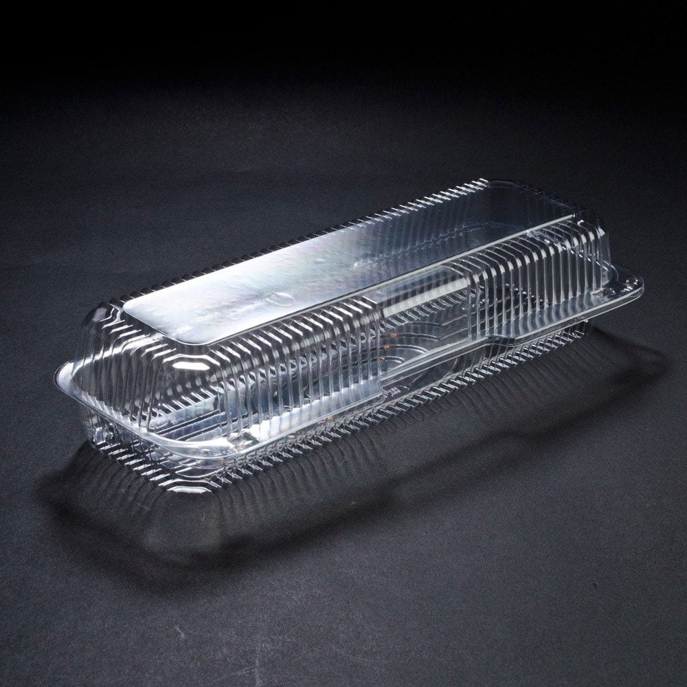clear plastic containers with hinged lids