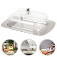 thumbnail image 3 of Kesenlong butter container 1pc Stainless Steel Bread Tray Butter Dish Butter Keeper Butter Storage Dish with Clear Lid, 3 of 7