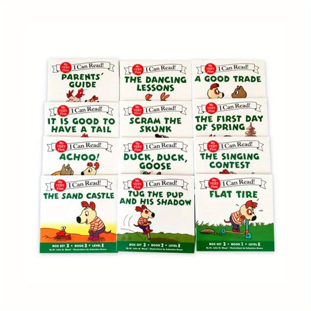 12books/set I Can Read Flat Tire My Very First Picture In English For Children Kids Pocket Story Books Educational Book For Children Story Book Early Education Learning Reading Toys