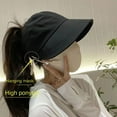 thumbnail image 5 of Ponytail Hat Foldable Visors Hat Fisherman Cap Wide Brim Sun Hat Fisherman Cap Bucket Hat Beach Caps BLACK, 5 of 7