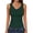 Dark Green, variant on Womens V Neck Sleeveless Racerback Ribbed Knit Slim Fitted Basic Tank Top Shirt