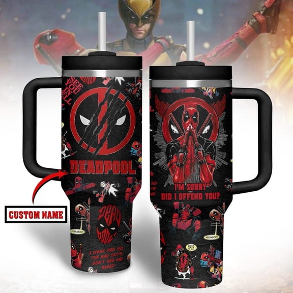 Deadpool Tumbler 40oz, Funny Deadpool Insulated Tumbler, Deadpool Movie Tumbler Cup, Superhero Insulated Tumbler, Deadpool Gifts