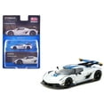 thumbnail image 6 of Koenigsegg Jesko Attack Silver Metallic with Blue Stripes "Global64" Series 1/64 Diecast Model by Tarmac Works, 6 of 6