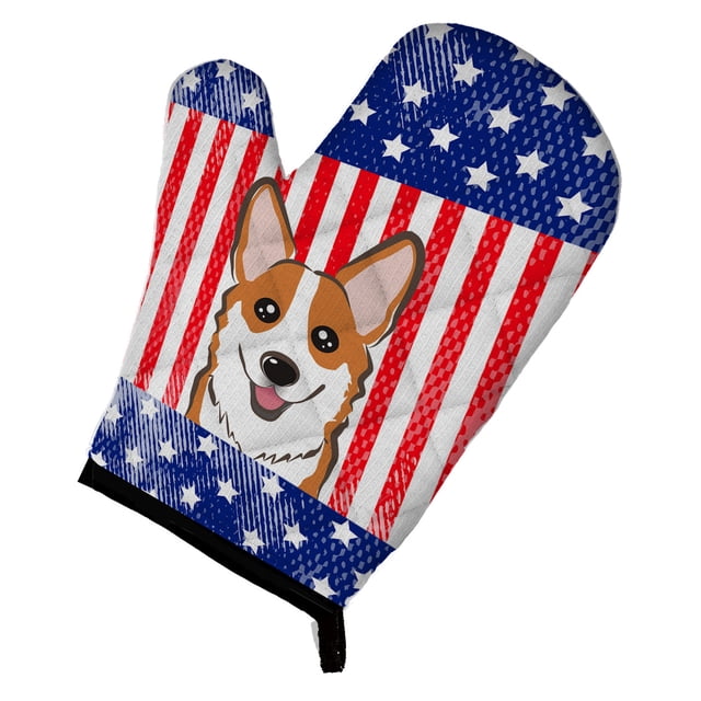 Carolines Treasures BB2184OVMT American Flag & Gant de Cuisine Rouge