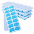 thumbnail image 1 of 4 Packs Silicone Ice Cube Tray 14 Ice Cube Blocks For Whiskey, Cocktails, Drinks, Bpa Free, Lfgb - Green, 1 of 4