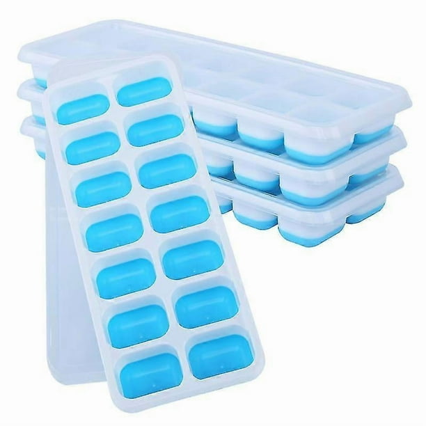 4 Packs Silicone Ice Cube Tray 14 Ice Cube Blocks For Whiskey, Cocktails, Drinks, Bpa Free, Lfgb - Green