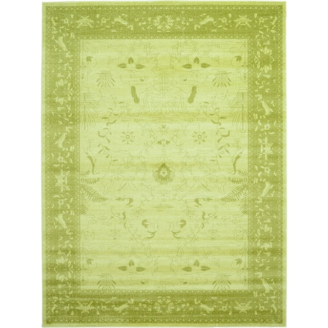 Unique Loom La Jolla Collection Tone Traditional Area Rug, 9 x 12 Feet, Light Green/Green