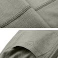 thumbnail image 4 of Pafei Tyugd Linen Pants Men Casual Summer Comfy Breathable Cotton Pants with Pockets Elastic Waist Loose Fit Straight Leg Beach Pants Green 3XL, 4 of 8