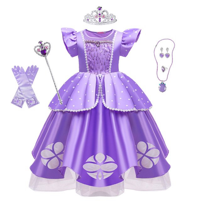 Disfraz de Sofía para niña, primer vestido de princesa para fiesta de cumpleaños, vestidos de graduación Fivean unisex