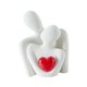 thumbnail image 5 of Figura abstracta de cerámica de pareja abrazándose, regalo de San Valentín, recuerdo de boda. Corazón rojo talla L, 5 of 9