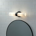 thumbnail image 3 of Better Homes & Gardens Contemporary 2-Light Vanity Light, Matte Black, White Glass, Filament Bulbs, 3 of 9