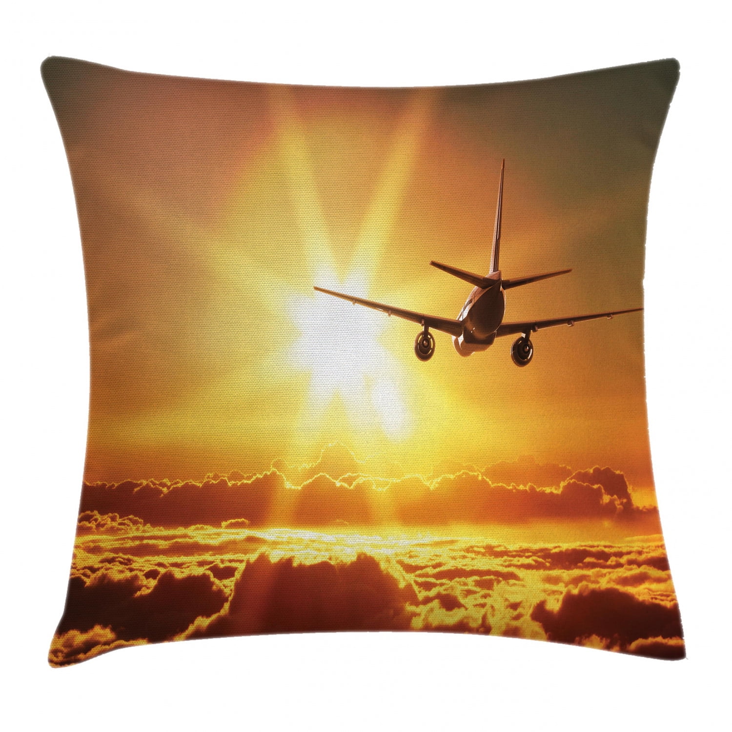 Scenery Decor Throw Pillow Cushion Cover, Aeroplane Aircraft Widebody