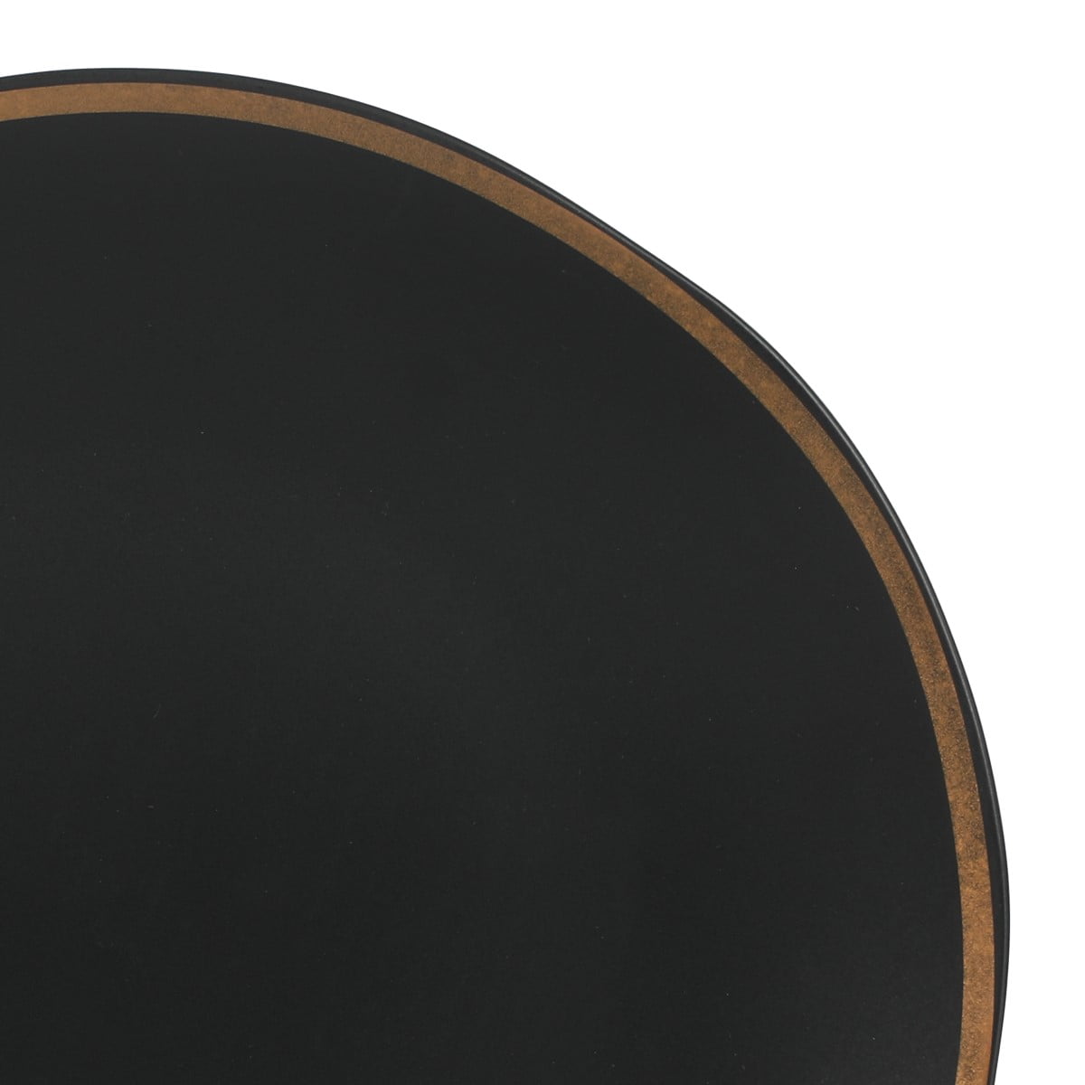 Gibson Elite Kings Road Double Plates and Bowl Organic Round Porcelain Dinnerware Set - Matte Black w/ Gold Rim