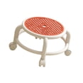 thumbnail image 4 of Elodie Tabouret Bas Rond Roulant Léger Robuste Rotation à 360 Degrés pour Maison Bureau SPA Orange, 4 of 8