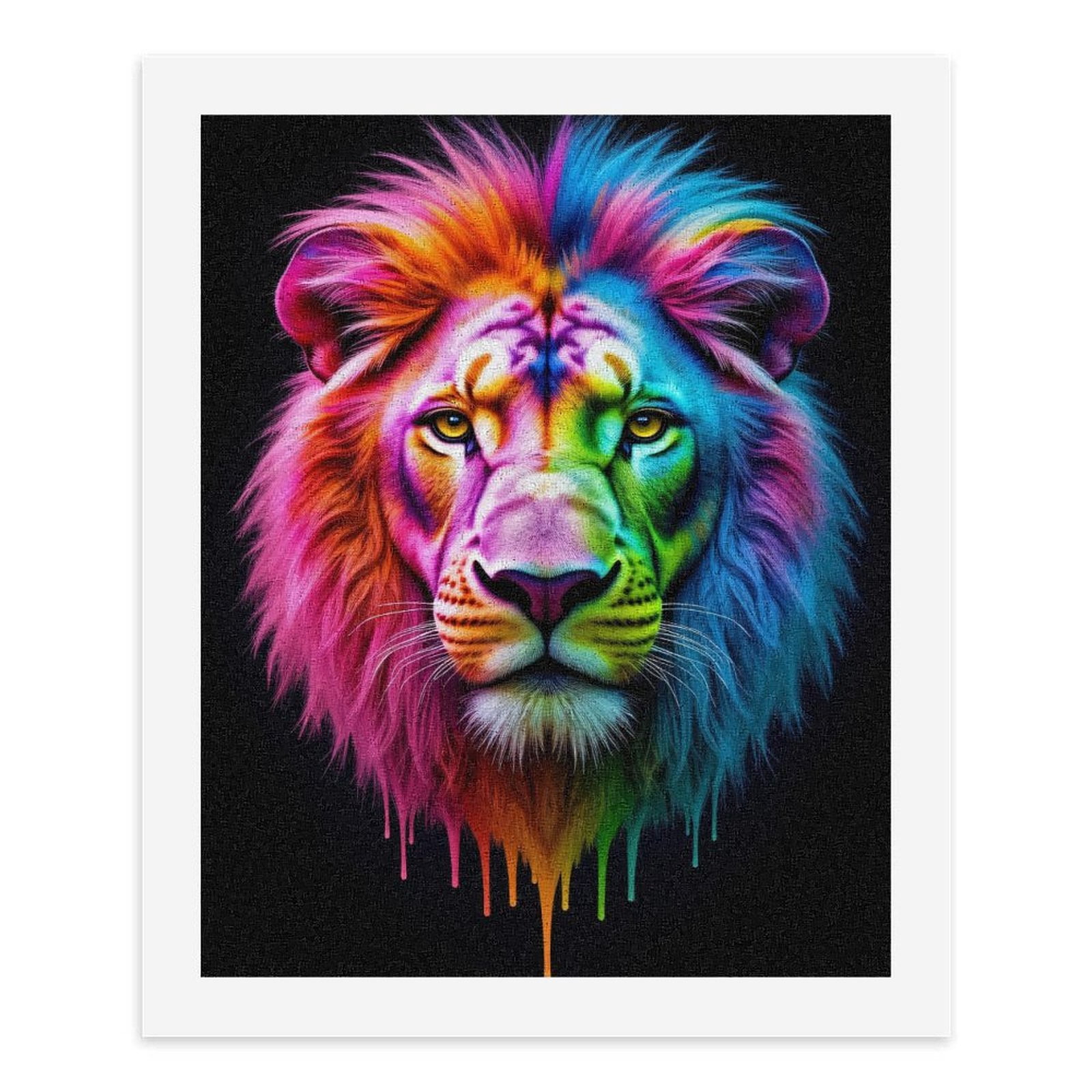 Paint By Numbers Kit for Adults Beginner - DIY Rainbow Lion Portrait Art Canvas Painting Kits for Adults, Frameless Paint By Number for Adults for Home Wall Decor 16x20 Inch