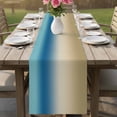 thumbnail image 4 of Blue Beige Ombre Table Runner 90 Inches, Modern Gradient Abstract Art Bed Runner Dresser Scarves Tabletop for Indoor Outdoor Parties/Ceremony/Banquet, 13" x 90", 4 of 9
