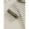 thumbnail image 6 of Hirigin Newborn Baby Boy Summer Clothes Set Stripe Button Short Sleeve Romper Bodysuit Shorts Set 0 3 6 12 18 Months Soft Waffle Outfit, 6 of 8