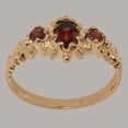 thumbnail image 3 of LBG British Made Real Solid 14k Rose Gold Natural Garnet Womens Anniversary Ring - 33 size options - Size 6.25, 3 of 9
