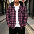thumbnail image 6 of Guluxicc Men's Plaid Hoodies with Zipper Pocket Button Down Drawstring Long Sleeve Hooded Tops for Everyday Wear Summer Casual Outfits, 6 of 6